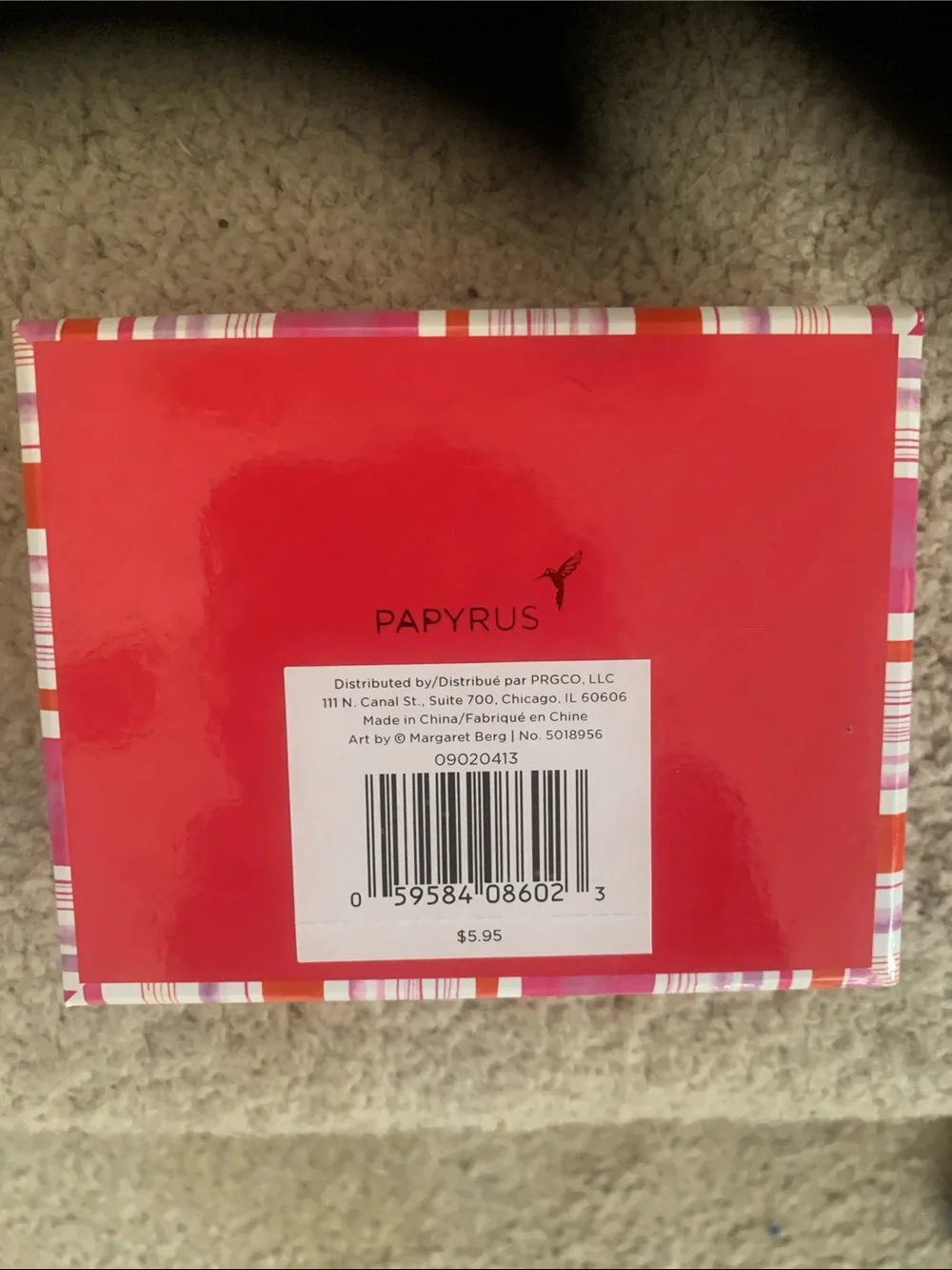 Papyrus Red Heart Accent Box Frame - Home Accents 5x4x2 Inches